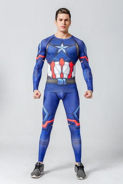CAPTAIN AMERICA Compression Leggings for Men