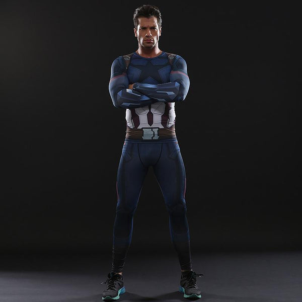 Avengers 3 CAPTAIN AMERICA Compression Leggings for Men