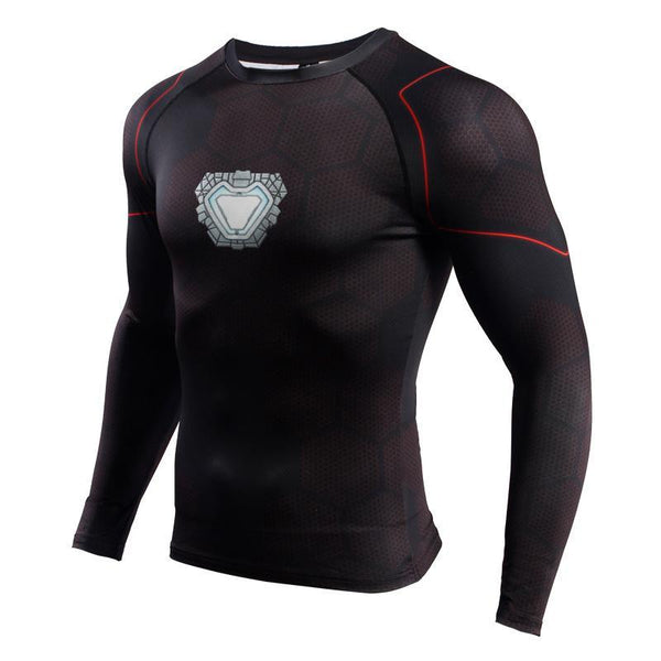 Avengers 3 IRON MAN Long Sleeve Compression Shirt for Men