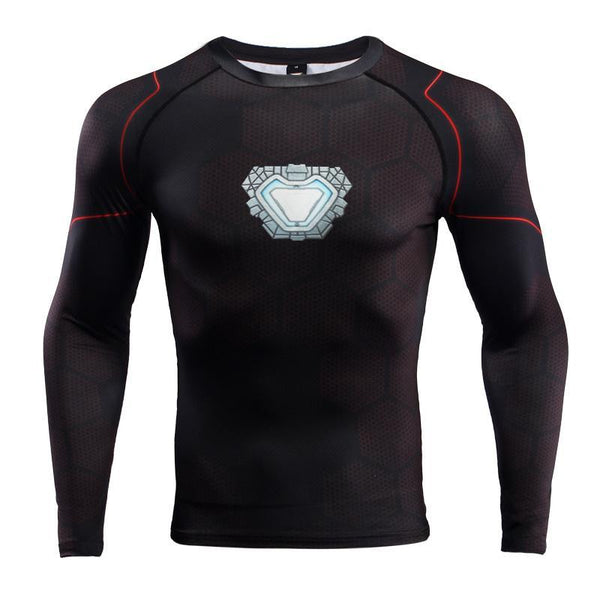 Avengers 3 IRON MAN Long Sleeve Compression Shirt for Men