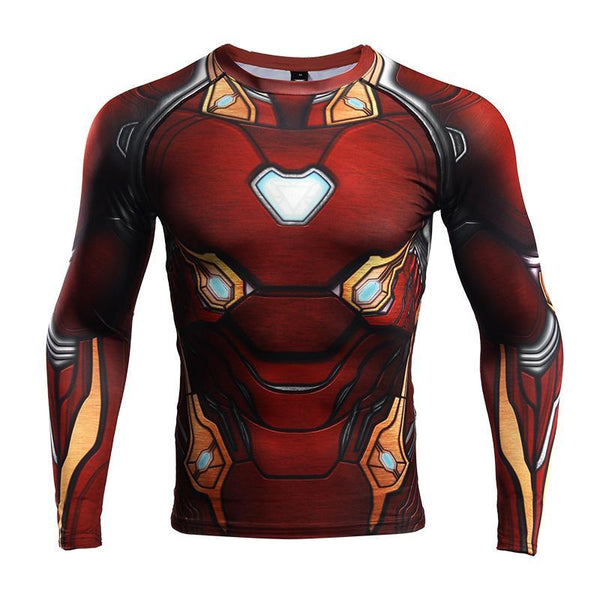 Avengers 3 IRON MAN Long Sleeve Compression Shirt for Men