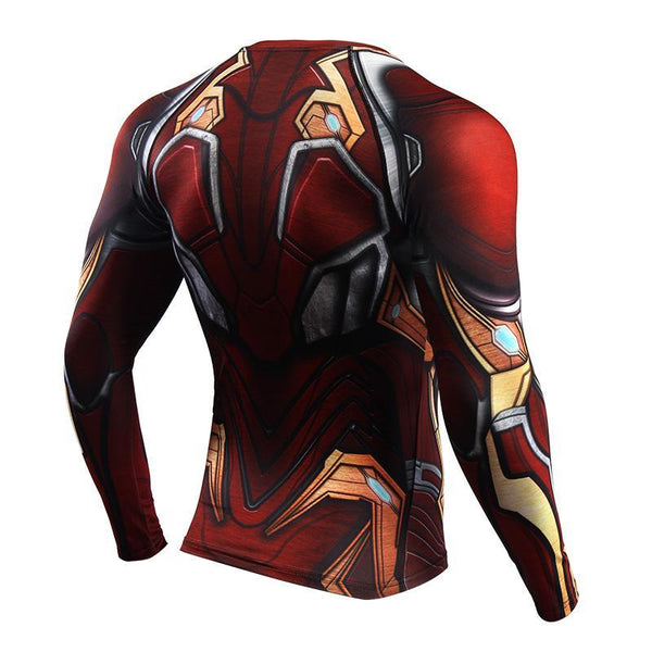 Avengers 3 IRON MAN Long Sleeve Compression Shirt for Men