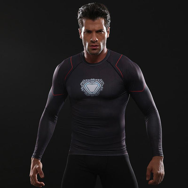Avengers 3 IRON MAN Long Sleeve Compression Shirt for Men