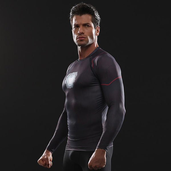 Avengers 3 IRON MAN Long Sleeve Compression Shirt for Men