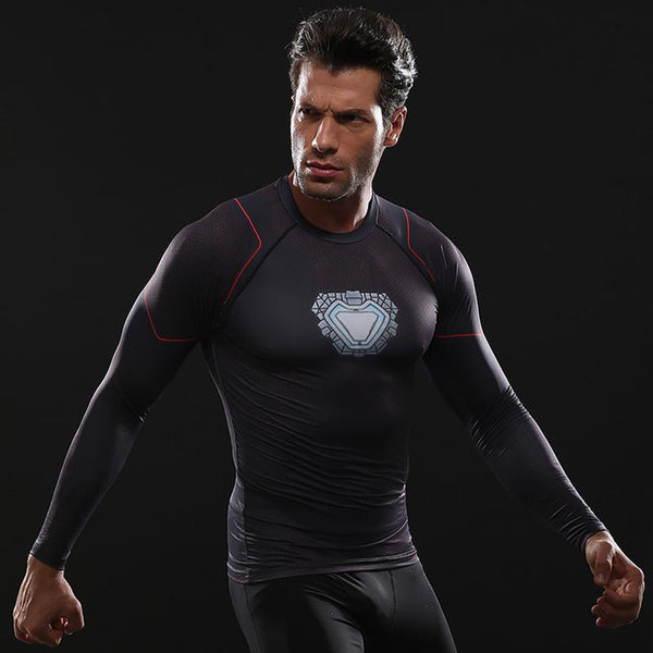 Avengers 3 IRON MAN Long Sleeve Compression Shirt for Men