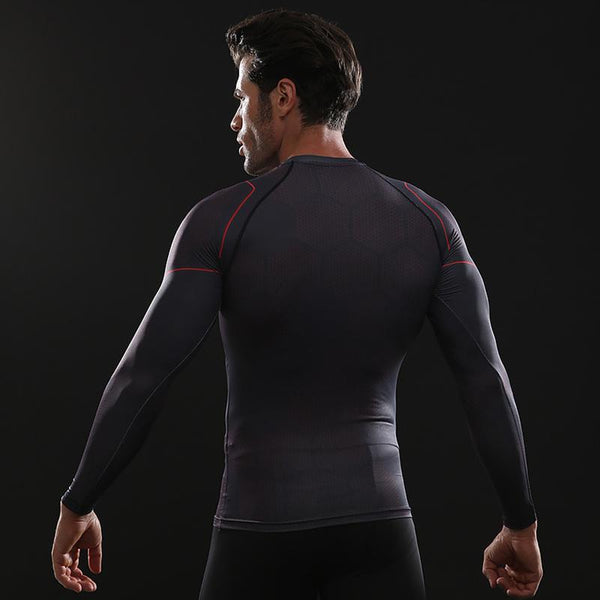 Avengers 3 IRON MAN Long Sleeve Compression Shirt for Men
