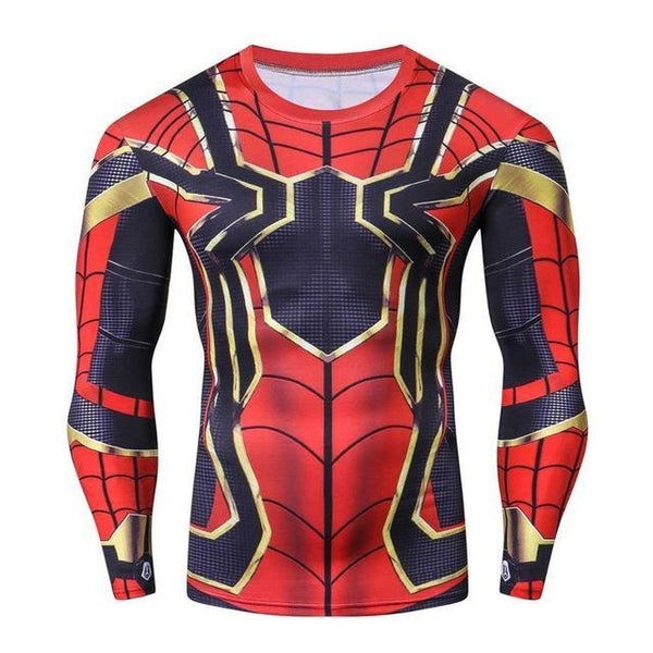 Avengers 3 SPIDERMAN Long Sleeve Compression Shirt for Men