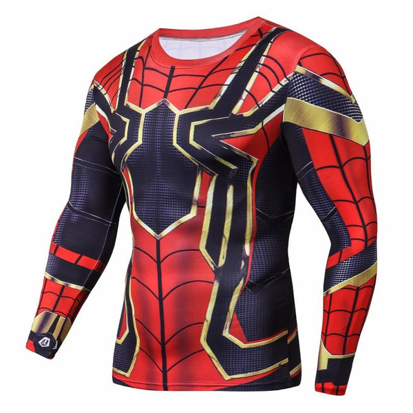 Avengers 3 SPIDERMAN Long Sleeve Compression Shirt for Men
