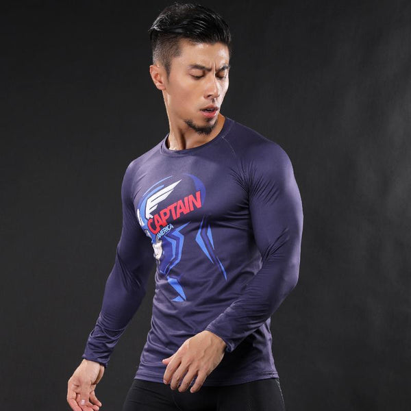 CAPTAIN AMERICA Compression Shirt for Men (Long Sleeve)