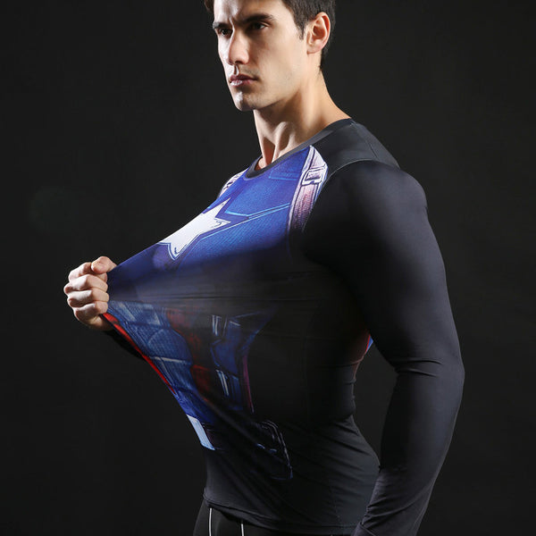 CAPTAIN AMERICA Compression Shirt for Men (Long Sleeve)