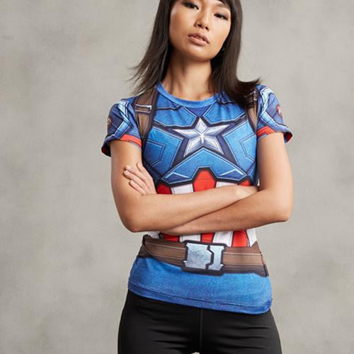 CAPTAIN AMERICA Compression Shirt for Women (Short Sleeve)