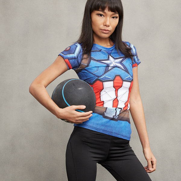 CAPTAIN AMERICA Compression Shirt for Women (Short Sleeve)