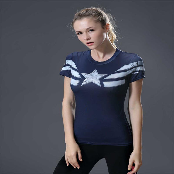 CAPTAIN AMERICA Compression Shirt for Women (Short Sleeve)