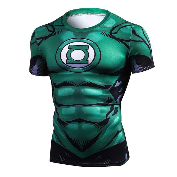 Comic GREEN LANTERN Short Sleeve Compression Shirt for Men