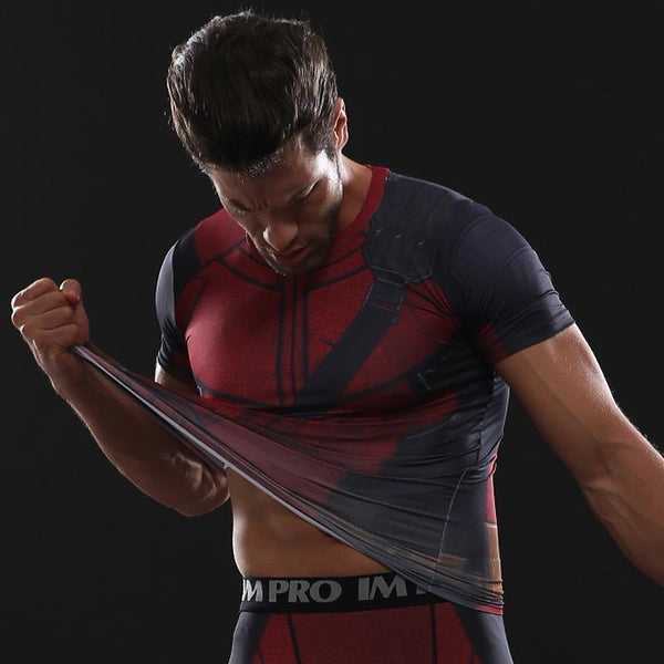 DEADPOOL 2 Short Sleeve Compression Shirt for Men