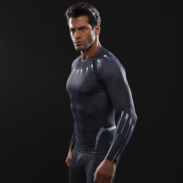 Infinity War BLACK PANTHER Long Sleeve Compression Shirt for Men