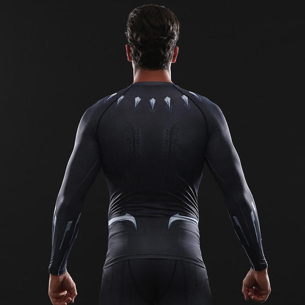 Infinity War BLACK PANTHER Long Sleeve Compression Shirt for Men