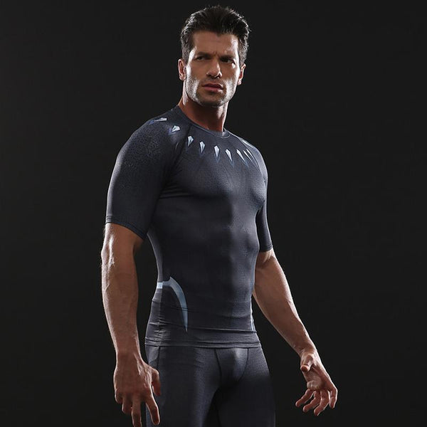 Infinity War BLACK PANTHER Short Sleeve Compression Shirt