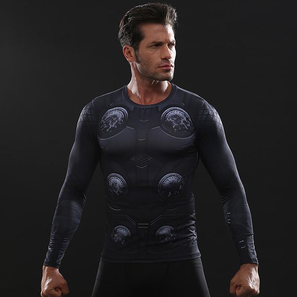 Infinity War THOR 3D Long Sleeve Compression Shirt for Men