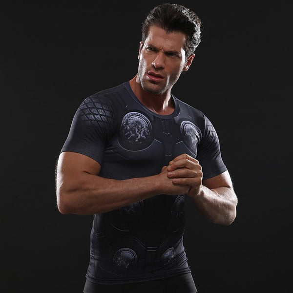 Infinity War THOR Short Sleeve Compression Shirt for Men