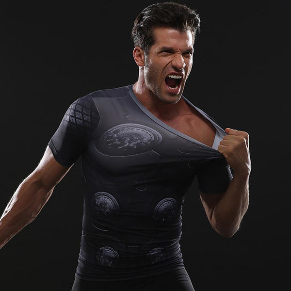 Infinity War THOR Short Sleeve Compression Shirt for Men