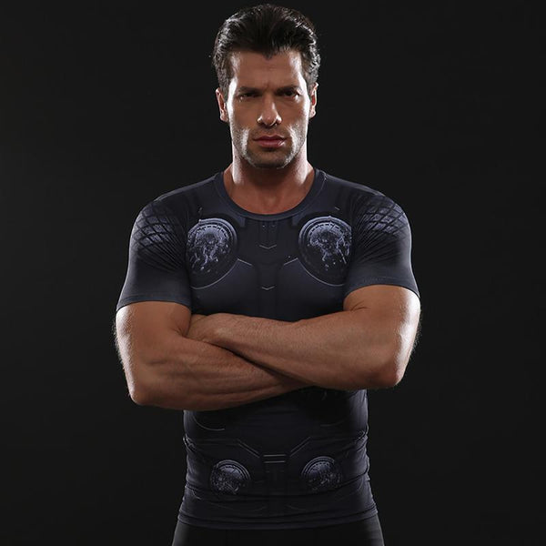 Infinity War THOR Short Sleeve Compression Shirt for Men