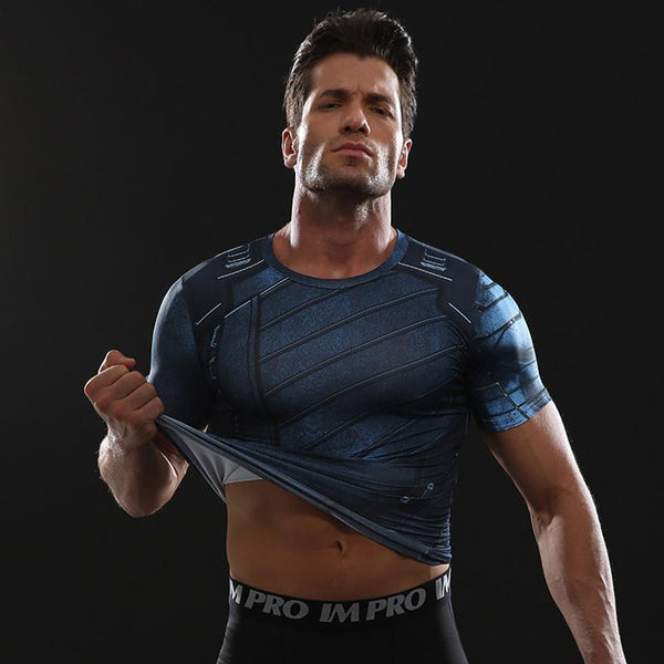 Infinity War WINTER SOLDIER Short Sleeve Compression Shirt for Men