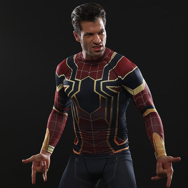 Inifinity War SPIDERMAN Long Sleeve Compression Shirt for Men