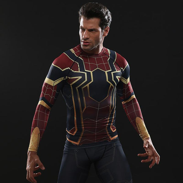 Inifinity War SPIDERMAN Long Sleeve Compression Shirt for Men