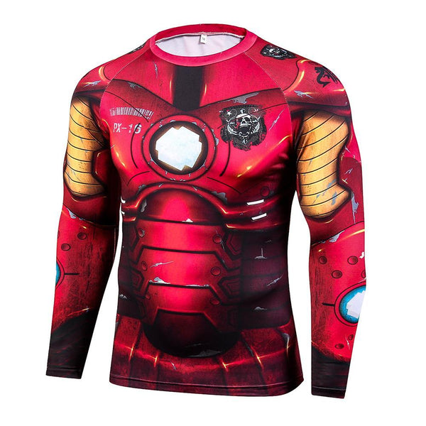 IRON MAN Long Sleeve Compression Shirt for Men