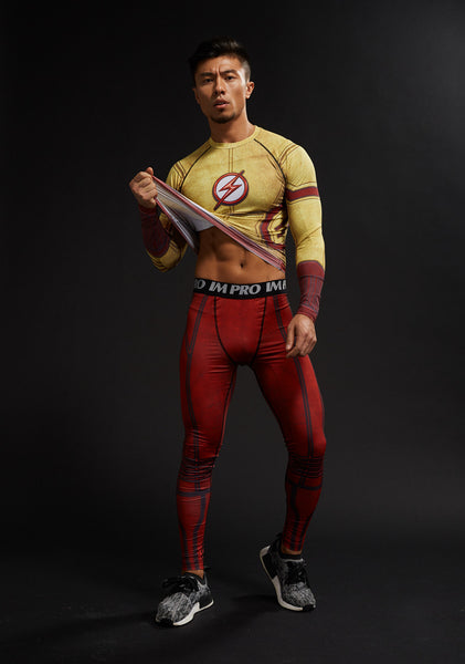 KID FLASH Compression Shirt for Men (Long Sleeve)