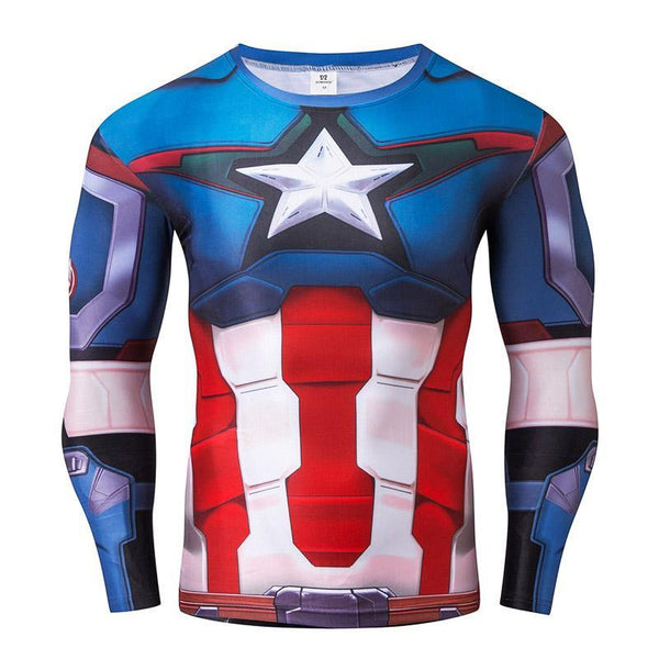 Long Sleeve CAPTAIN AMERICA Compression Shirt