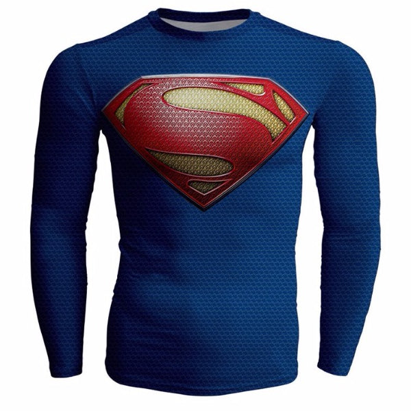 Long Sleeve SUPERMAN Compression Shirt for Men