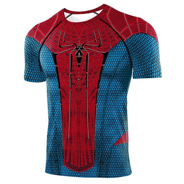 Retro SPIDERMAN Long Sleeve Compression Shirt for Men