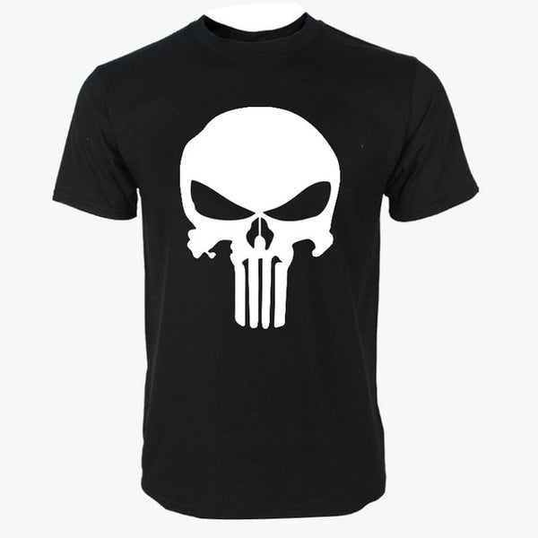 PUNISHER White Skull T-Shirt for Men (15 colors)