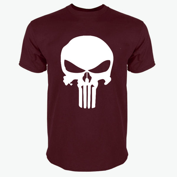 PUNISHER White Skull T-Shirt for Men (15 colors)