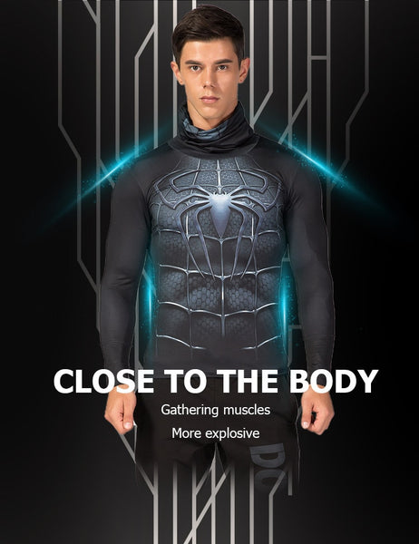 High Collar/Facemask SPIDERMAN Compression Shirt