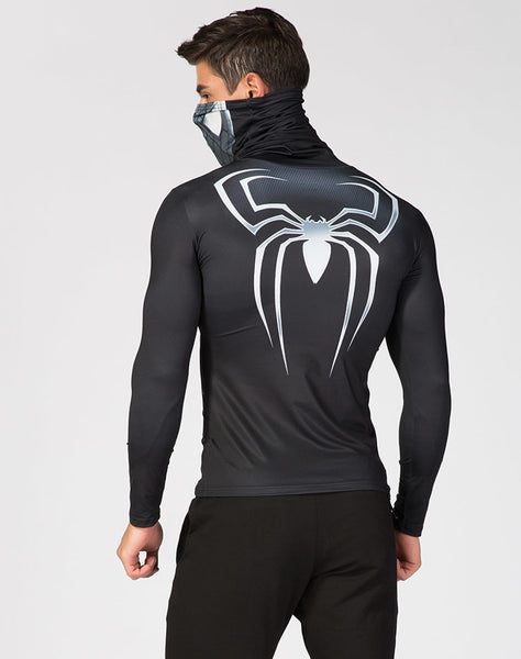 High Collar/Facemask SPIDERMAN Compression Shirt