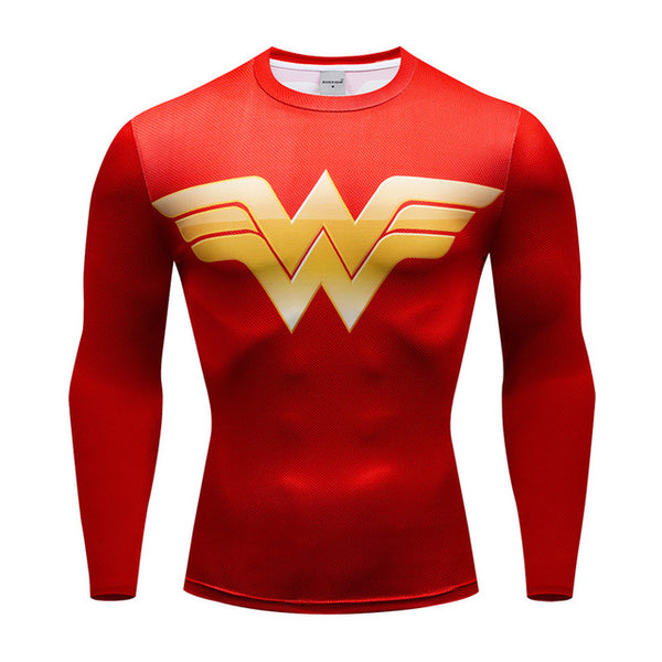 WONDER WOMAN Long Sleeve Compression Shirt For Men