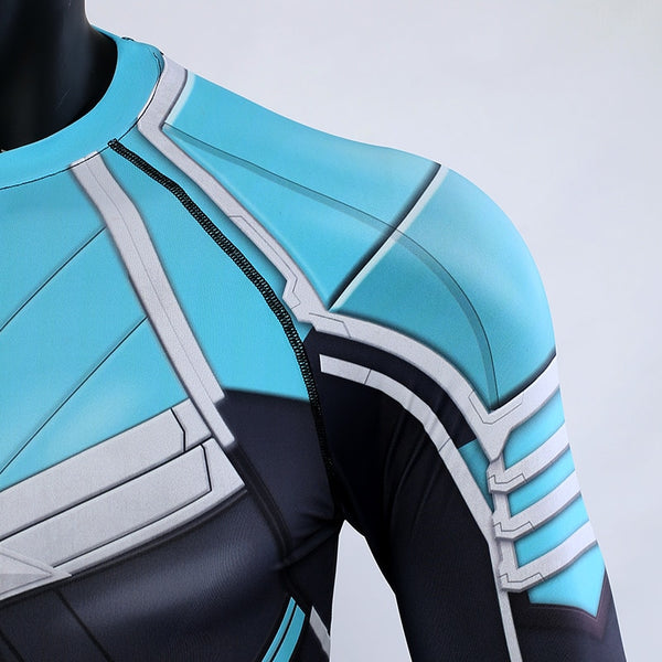 Blue CAPTAIN MARVEL Long Sleeve Compression Shirt for Men