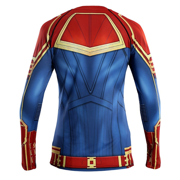 Red CAPTAIN MARVEL Long Sleeve Compression Shirt for Women