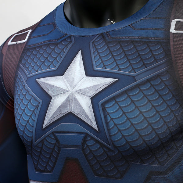 Avengers 4 Endgame CAPTAIN AMERICA Long Sleeve Compression Shirt for Men