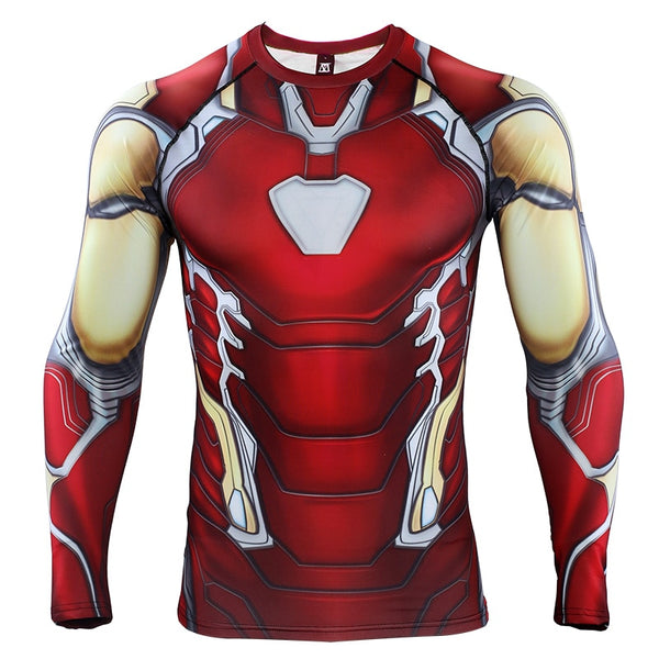 Avengers 4 IRON MAN Long Sleeve Compression Shirt