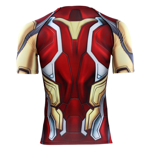 Avengers 4 IRON MAN Short Sleeve Compression Shirt