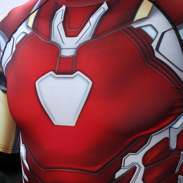 Avengers 4 IRON MAN Short Sleeve Compression Shirt