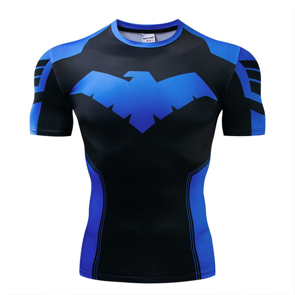 Blue NIGHTWING Short Sleeve Compression Shirt