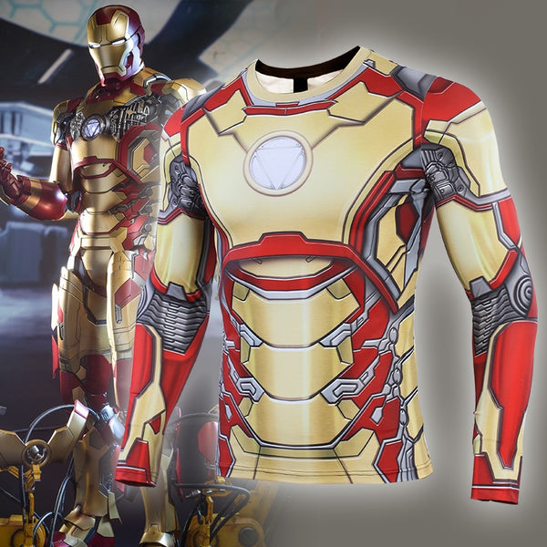 The Avengers 4 IRON MAN MK-42 Long Sleeve Compression Shirt