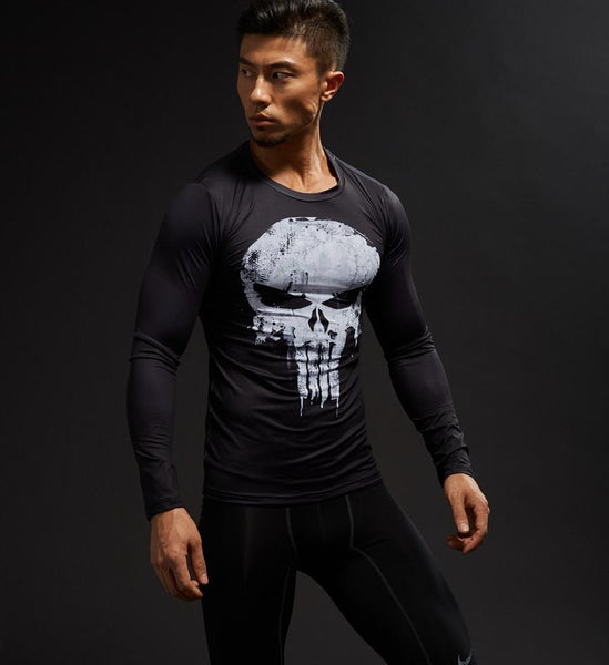 PUNISHER Compression Shirt for Men (Long Sleeve)