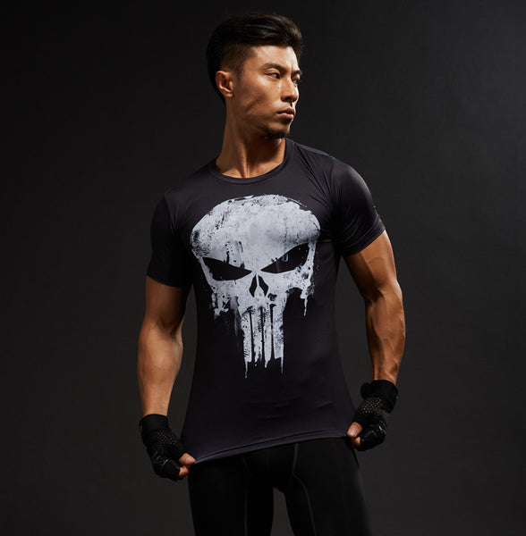 PUNISHER Compression Shirt for Men (Short Sleeve)