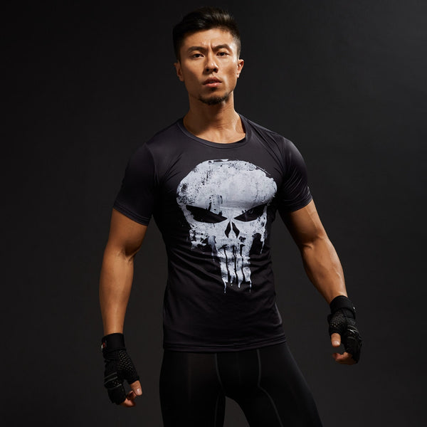 PUNISHER Compression Shirt for Men (Short Sleeve)